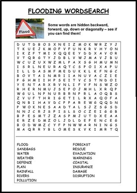 Flooding Wordsearch